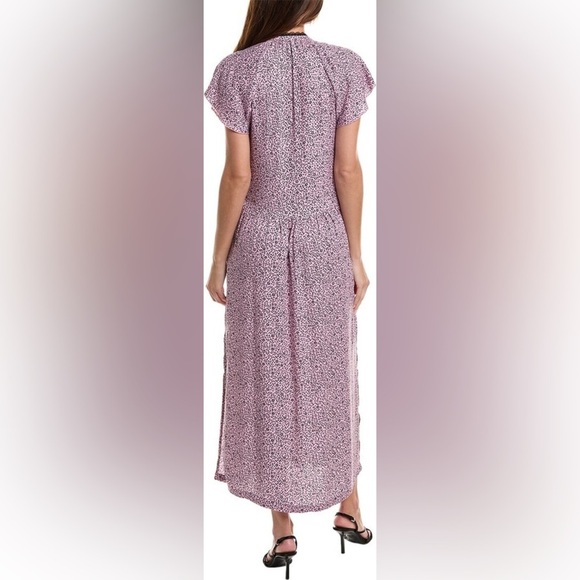 Zadig & Voltaire Pink Print Maxi Dress Size XS Flutter Sleeve Romantic - Picture 2 of 16